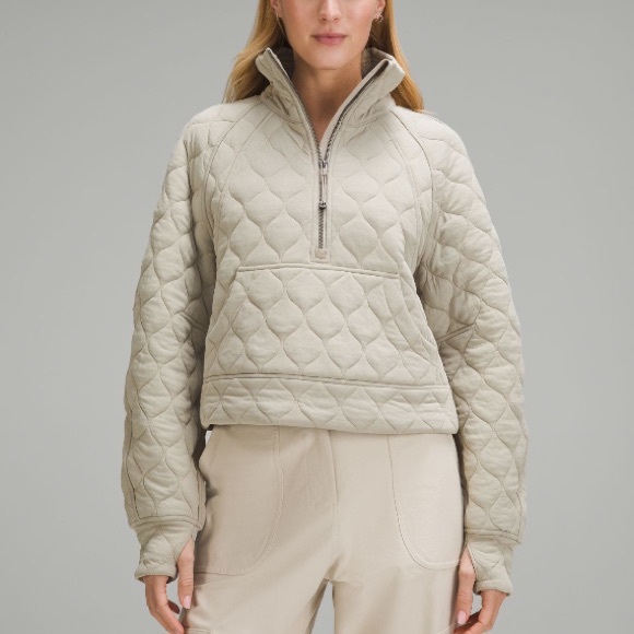NWT Lululemon Women’s Scuba Oversized Quilted Half Zip in Riverstone - size XS/S - Picture 1 of 4